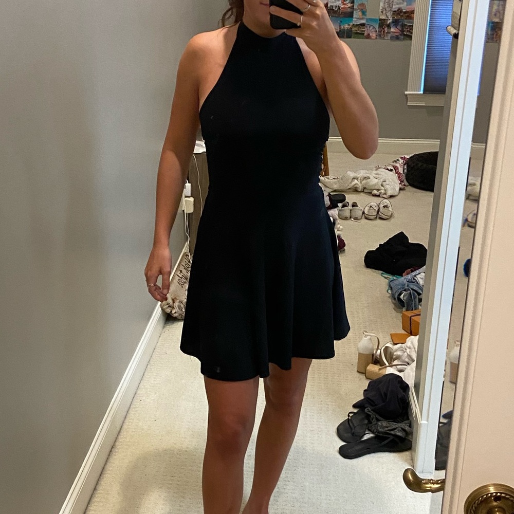 Black Halter Mini Dress